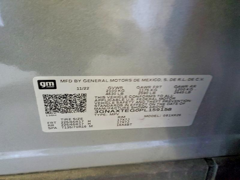 Продаж на аукціоні авто 2023 Chevrolet Equinox, vin: 3GNAXTEG0PL159158, номер лоту: 54644086