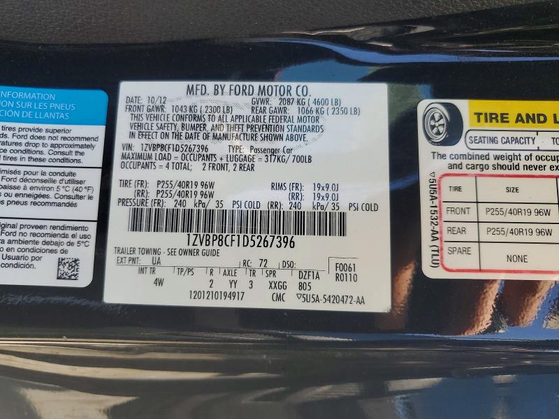 Продажа на аукционе авто 2013 Ford Mustang, vin: 1ZVBP8CF1D5267396, номер лота: 51866476