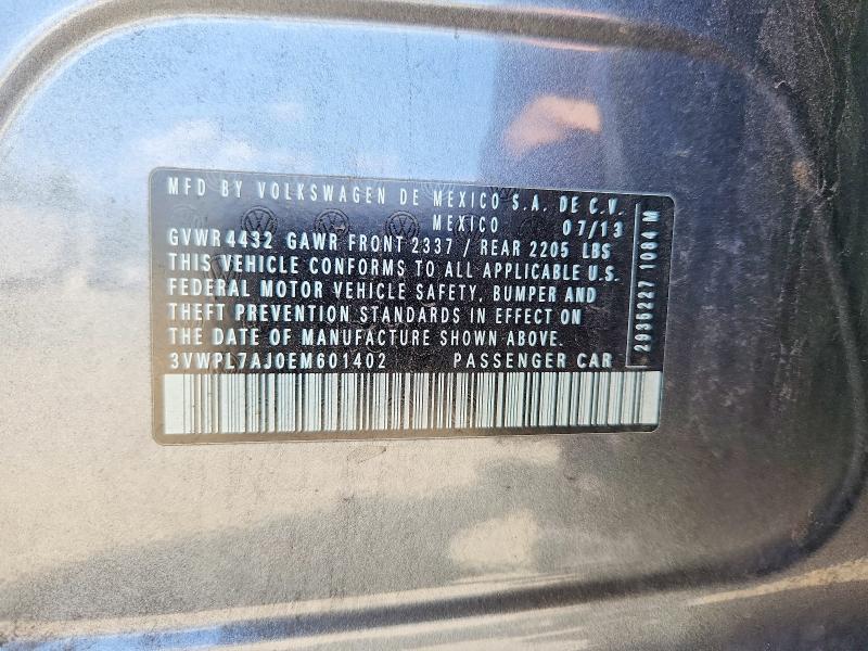 Продаж на аукціоні авто 2014 Volkswagen Jetta, vin: 3VWPL7AJ0EM601402, номер лоту: 52591466