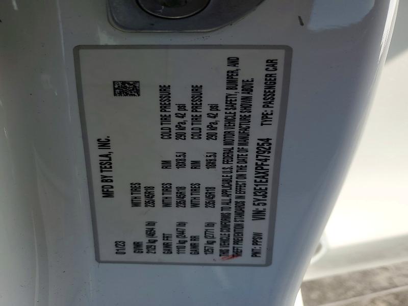 2023 Tesla Model 3 მანქანა იყიდება აუქციონზე, vin: 5YJ3E1EAXPF479254, აუქციონის ნომერი: 53245696