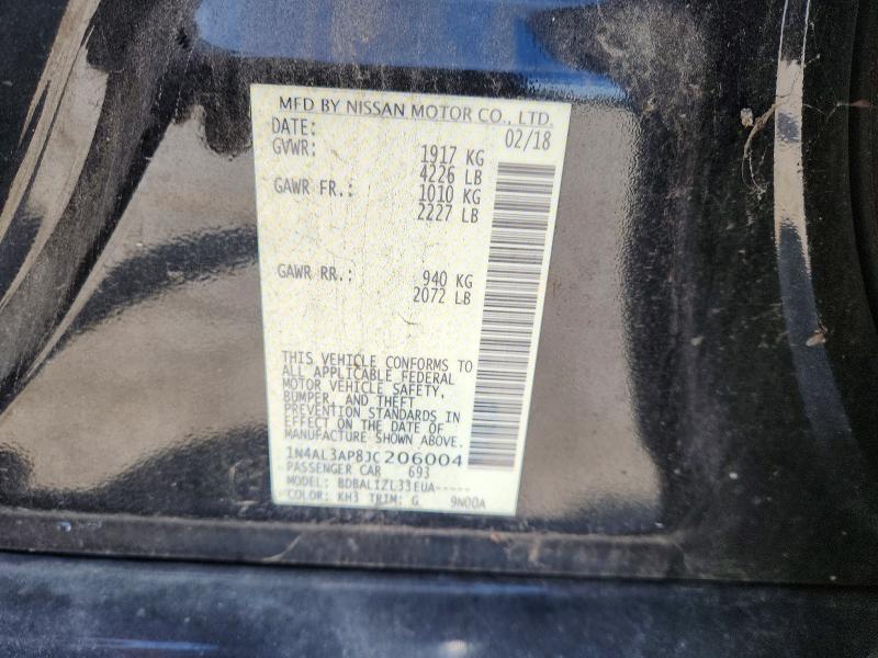 2018 Nissan Altima მანქანა იყიდება აუქციონზე, vin: 1N4AL3AP8JC206004, აუქციონის ნომერი: 52535186