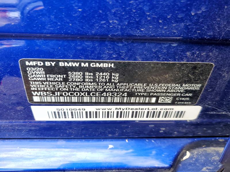 Aukcja sprzedaży 2020 Bmw M5, vin: WBSJF0C0XLCE48324, numer aukcji: 53178326