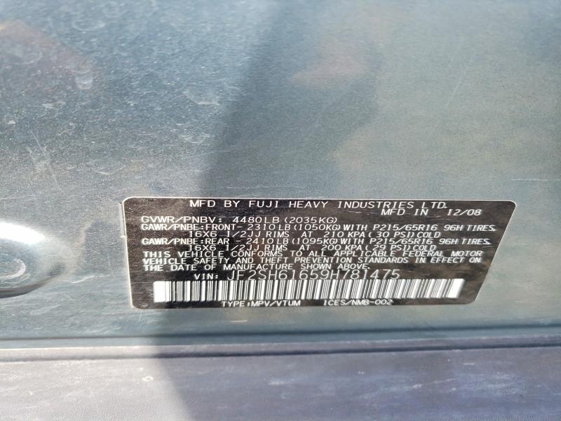 Aukcja sprzedaży 2009 Subaru Forester, vin: JF2SH61659H781475, numer aukcji: 52265806