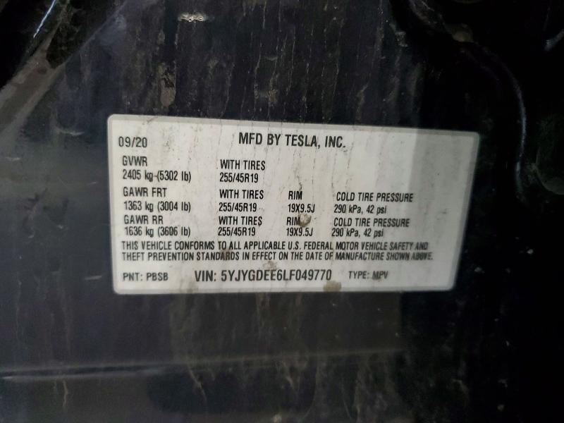 Aukcja sprzedaży 2020 Tesla Model Y, vin: 5YJYGDEE6LF049770, numer aukcji: 54749456