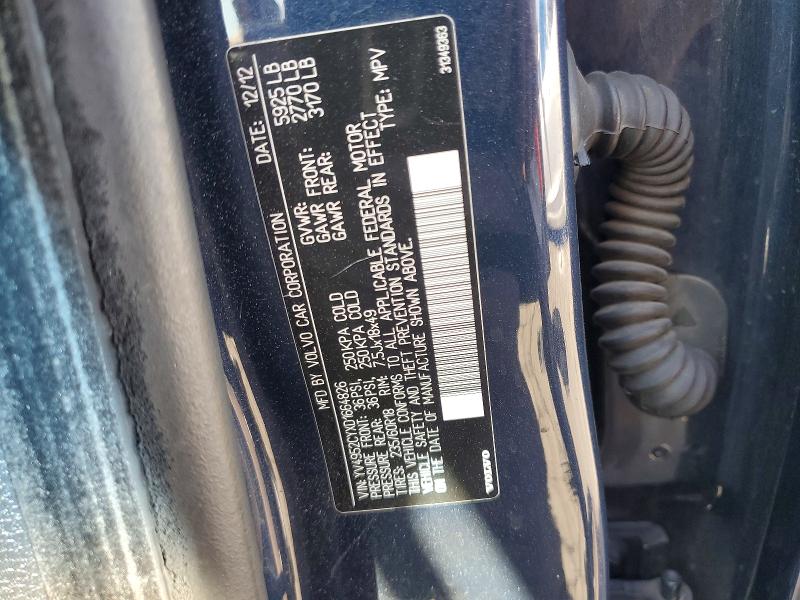 54263396 :رقم المزاد ، YV4952CYXD1664826 vin ، 2013 Volvo Xc90 مزاد بيع