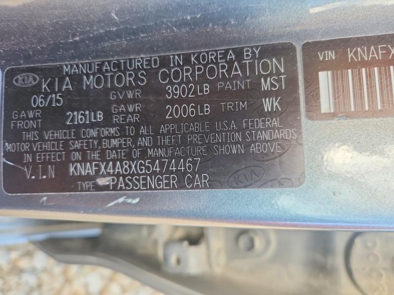52663186 :رقم المزاد ، KNAFX4A8XG5474467 vin ، 2016 Kia Forte مزاد بيع