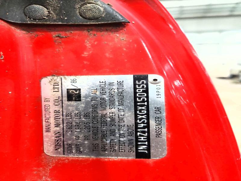 52032546 :رقم المزاد ، JN1HZ14SXGX150955 vin ، 1986 Nissan 300zx مزاد بيع