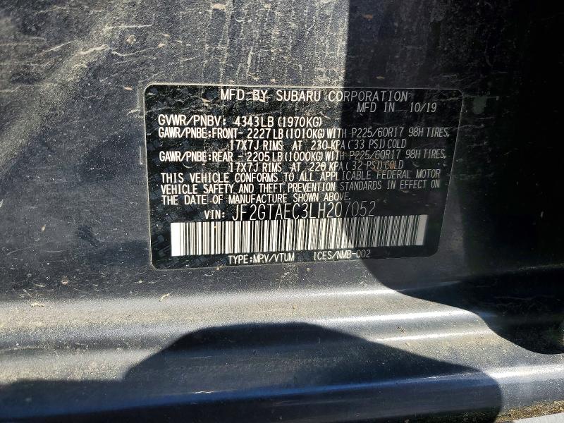 Продажа на аукционе авто 2020 Subaru Crosstrek, vin: JF2GTAEC3LH207052, номер лота: 52058936