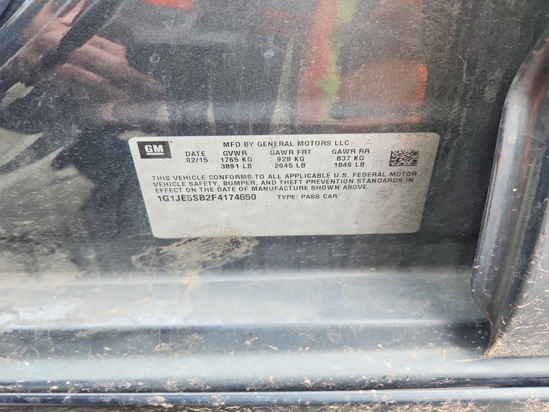 52484276 :رقم المزاد ، 1G1JE5SB2F4174650 vin ، 2015 Chevrolet Sonic مزاد بيع