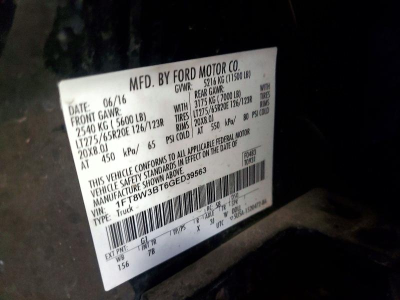 2016 Ford F350 მანქანა იყიდება აუქციონზე, vin: 1FT8W3BT6GED39563, აუქციონის ნომერი: 54853516