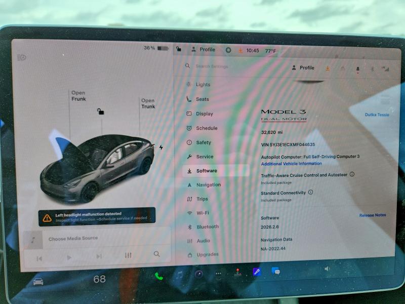Продажа на аукционе авто 2021 Tesla Model 3, vin: 5YJ3E1ECXMF044635, номер лота: 54773036