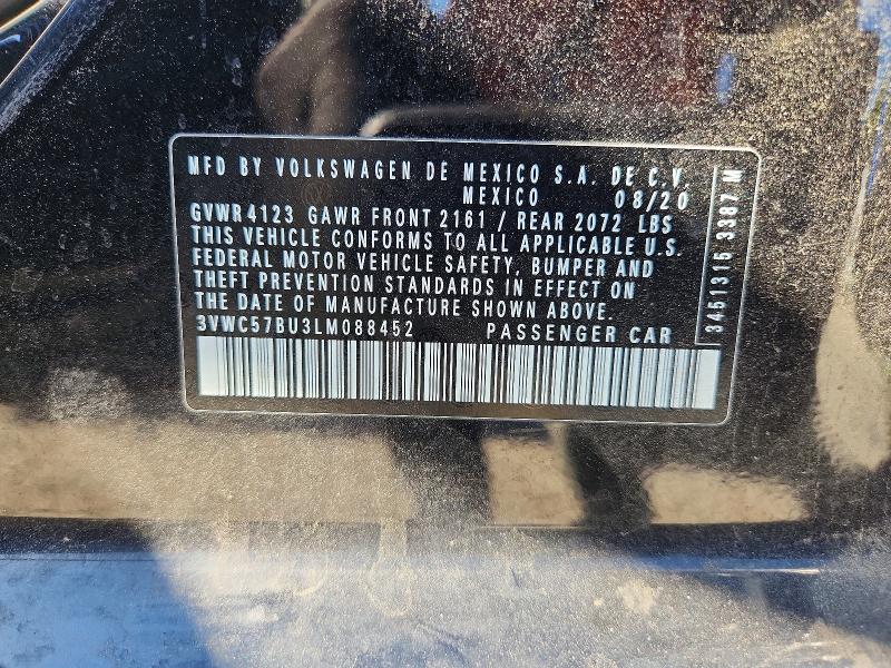 Продаж на аукціоні авто 2020 Volkswagen Jetta, vin: 3VWC57BU3LM088452, номер лоту: 53964106