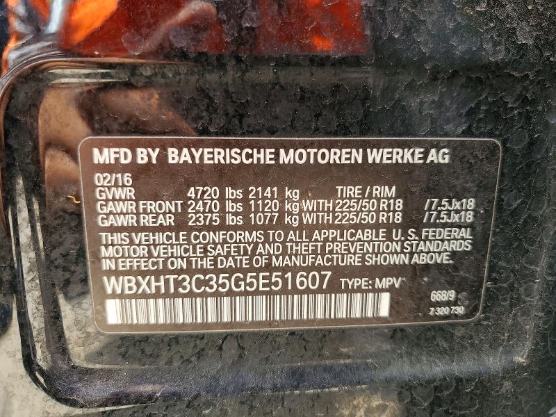 53019756 :رقم المزاد ، WBXHT3C35G5E51607 vin ، 2016 Bmw X1 مزاد بيع
