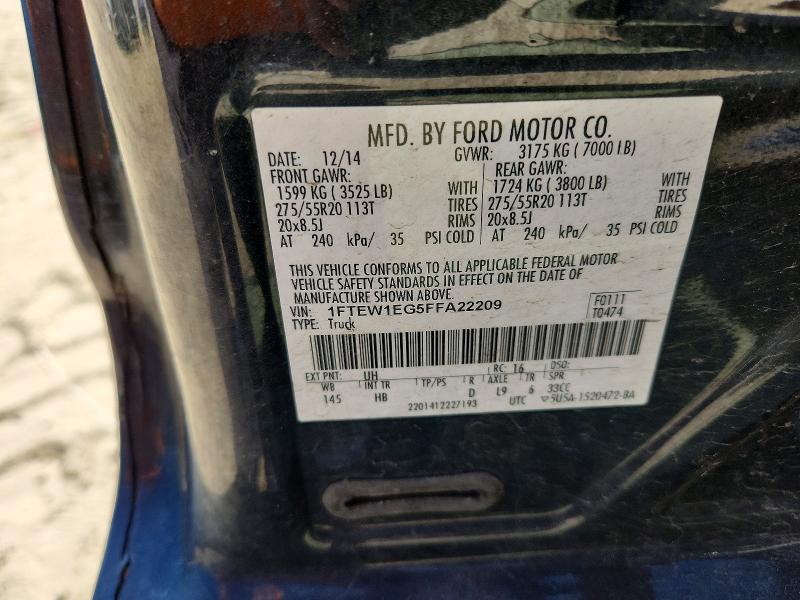 Aukcja sprzedaży 2015 Ford F150, vin: 1FTEW1EG5FFA22209, numer aukcji: 54181026