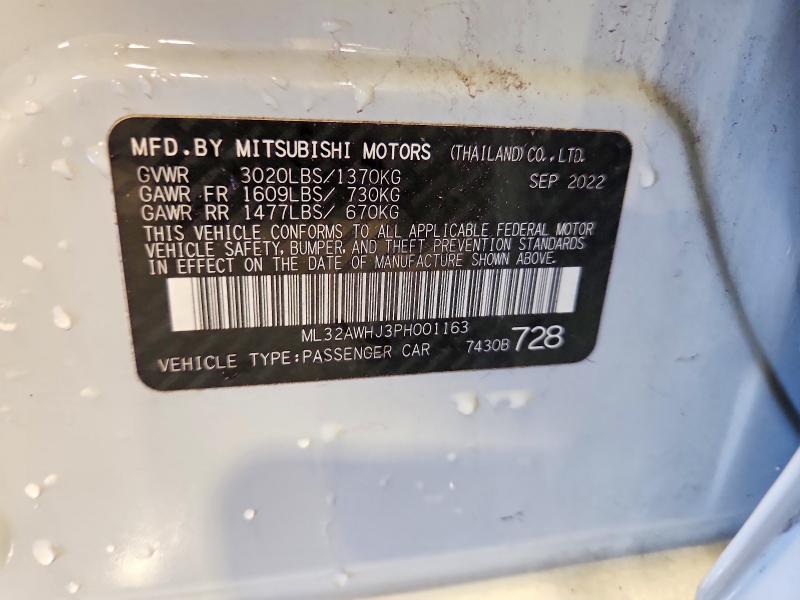 Aukcja sprzedaży 2023 Mitsubishi Mirage, vin: ML32AWHJ3PH001163, numer aukcji: 55108606