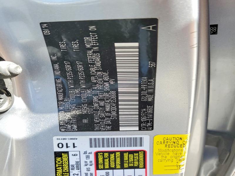 54809066 :رقم المزاد ، 5TDKK3DC4FS536688 vin ، 2015 Toyota Sienna مزاد بيع