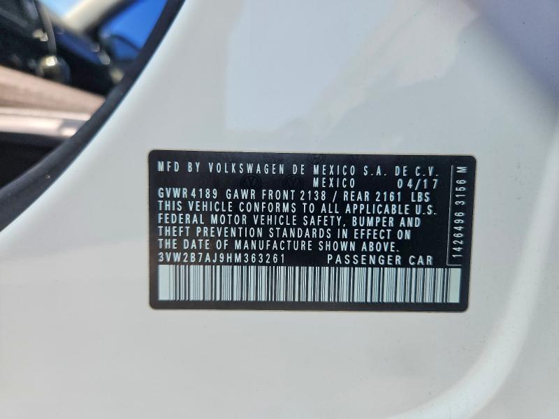 Продажа на аукционе авто 2017 Volkswagen Jetta, vin: 3VW2B7AJ9HM363261, номер лота: 54006536