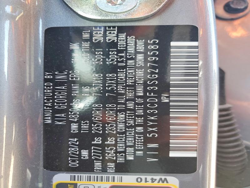 2025 Kia Sportage მანქანა იყიდება აუქციონზე, vin: 5XYK3CDF3SG279585, აუქციონის ნომერი: 53512466