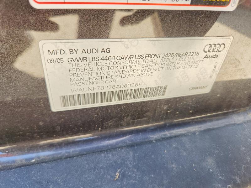 55218956 :رقم المزاد ، WAUNF78P76A060565 vin ، 2006 Audi A3 مزاد بيع