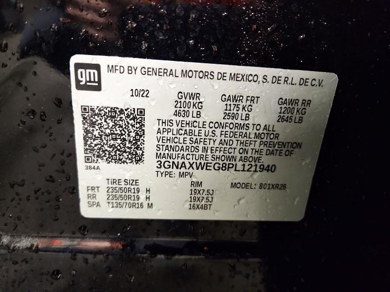 Aukcja sprzedaży 2023 Chevrolet Equinox, vin: 3GNAXWEG8PL121940, numer aukcji: 53449076