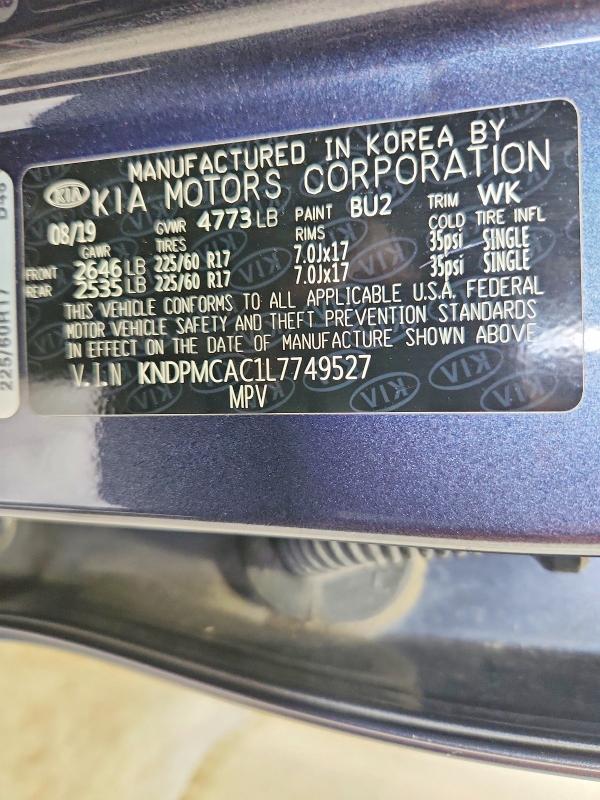 Продажа на аукционе авто 2020 Kia Sportage, vin: KNDPMCAC1L7749527, номер лота: 54311056
