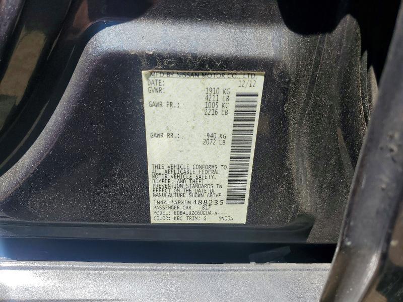 54781956 :رقم المزاد ، 1N4AL3APXDN488235 vin ، 2013 Nissan Altima مزاد بيع