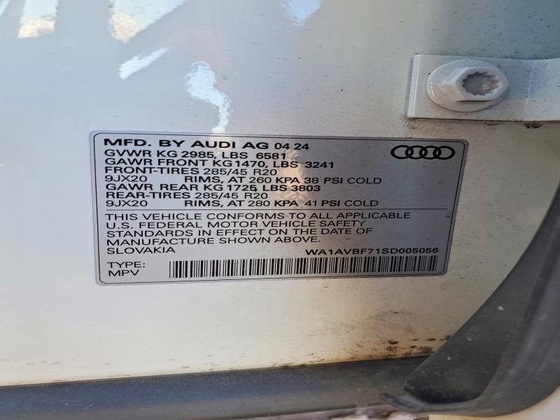 Aukcja sprzedaży 2025 Audi Q7, vin: WA1AVBF71SD005056, numer aukcji: 54728256