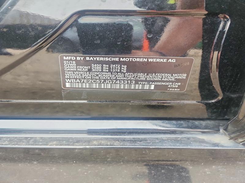 Продажа на аукционе авто 2018 Bmw 740, vin: WBA7E2C57JG743313, номер лота: 52301196