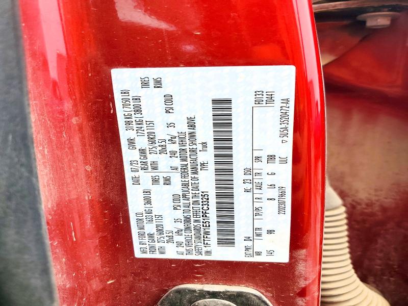 2023 Ford F150 მანქანა იყიდება აუქციონზე, vin: 1FTFW1E51PFC33251, აუქციონის ნომერი: 54693826