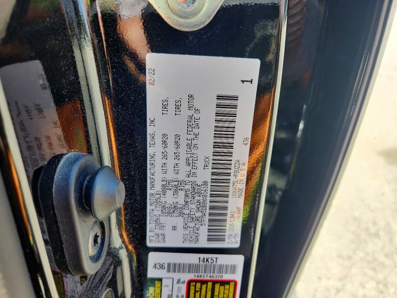 Продажа на аукционе авто 2022 Toyota Tundra, vin: 5TFMA5DB8NX016100, номер лота: 54432406