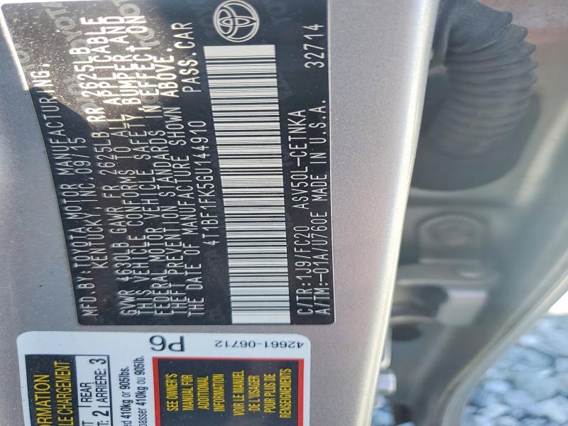 Aukcja sprzedaży 2016 Toyota Camry, vin: 4T1BF1FK5GU144910, numer aukcji: 53304656