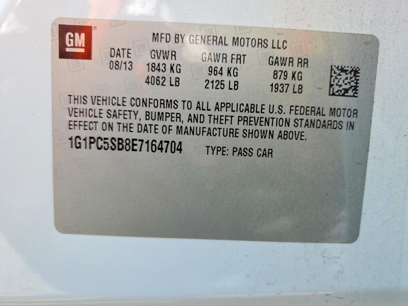 Auction sale of the 2014 Chevrolet Cruze, vin: 1G1PC5SB8E7164704, lot number: 53447126