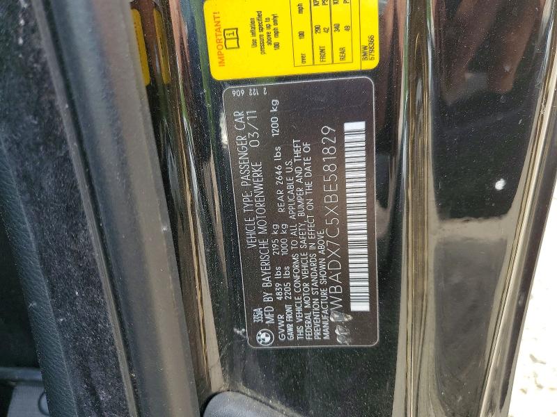 2011 Bmw 335 მანქანა იყიდება აუქციონზე, vin: WBADX7C5XBE581829, აუქციონის ნომერი: 54701856