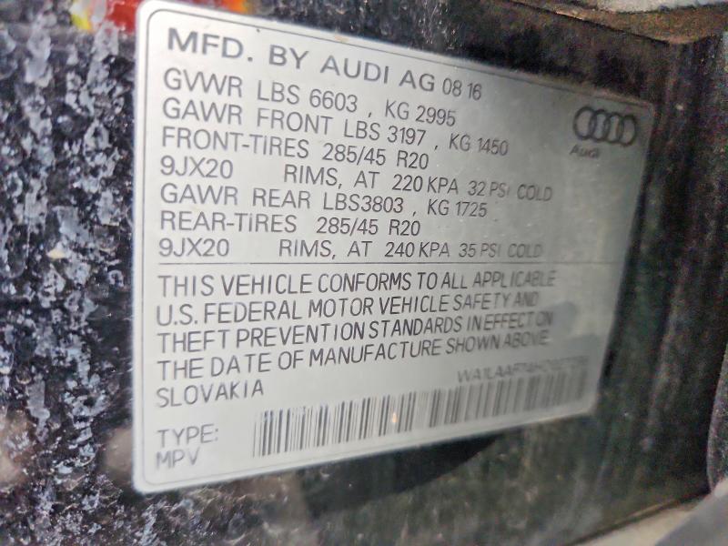 Продаж на аукціоні авто 2017 Audi Q7, vin: WA1LAAF74HD027298, номер лоту: 53406666
