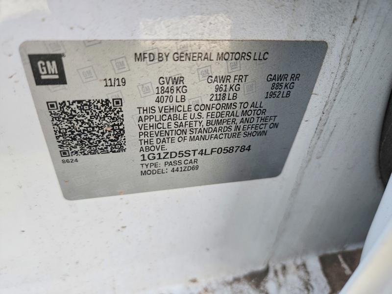 Продажа на аукционе авто 2020 Chevrolet Malibu, vin: 1G1ZD5ST4LF058784, номер лота: 53663916