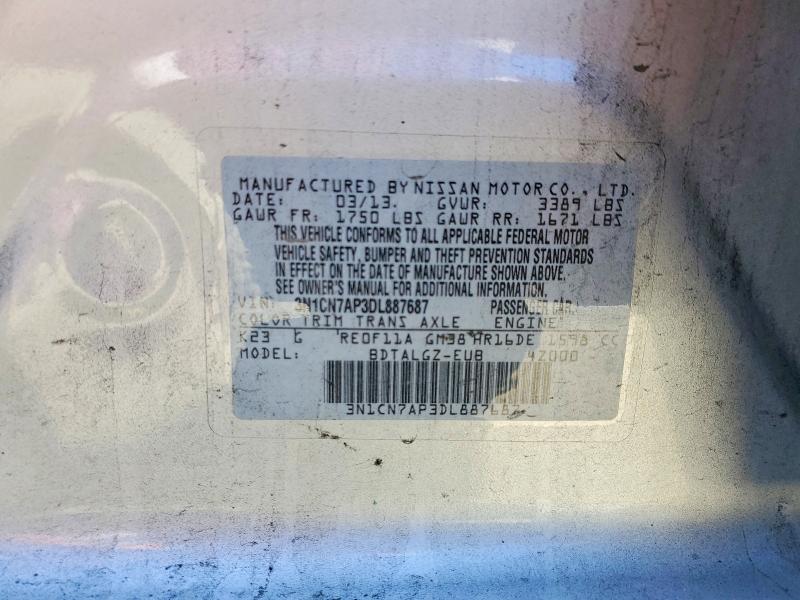 Продажа на аукционе авто 2013 Nissan Versa, vin: 3N1CN7AP3DL887687, номер лота: 52689276