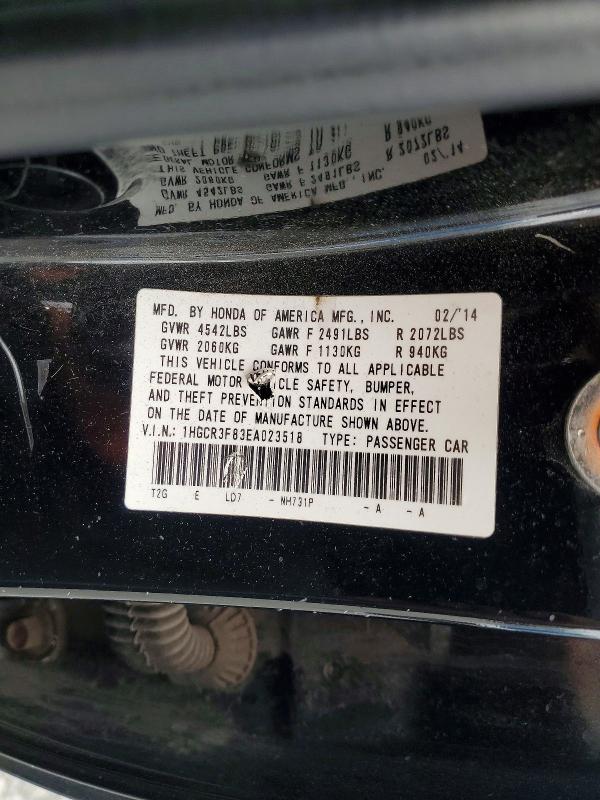 Aukcja sprzedaży 2014 Honda Accord, vin: 1HGCR3F83EA023518, numer aukcji: 53640506