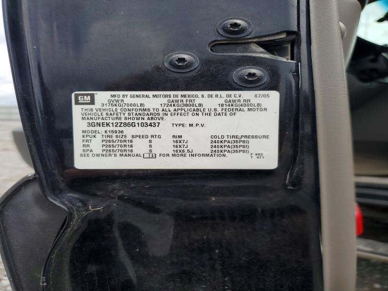 Продаж на аукціоні авто 2006 Chevrolet Avalanche, vin: 3GNEK12Z86G103437, номер лоту: 55203916