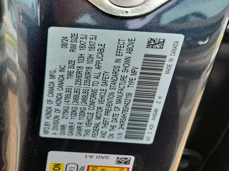 54728066 :رقم المزاد ، 2HKRS4H78SH422159 vin ، 2025 Honda Cr-v مزاد بيع