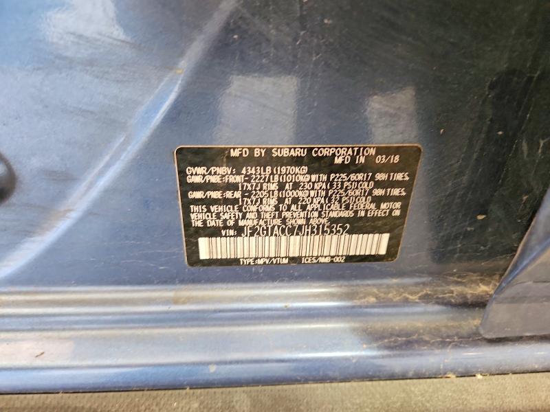 Продажа на аукционе авто 2018 Subaru Crosstrek, vin: JF2GTACC7JH315352, номер лота: 54049106