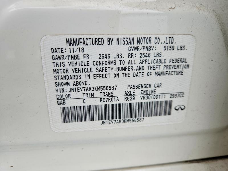Продажа на аукционе авто 2019 Infiniti Q50, vin: JN1EV7AR3KM556587, номер лота: 53703766
