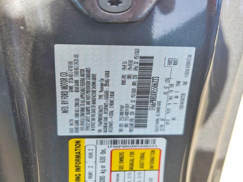 Продажа на аукционе авто 2024 Ford Mustang, vin: 1FA6P8R0XR5506223, номер лота: 55028236