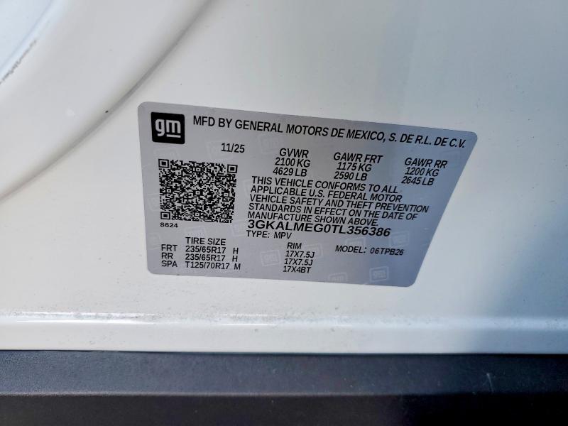 2026 Gmc Terrain მანქანა იყიდება აუქციონზე, vin: 3GKALMEG0TL356386, აუქციონის ნომერი: 53930056