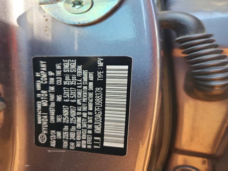 55322646 :رقم المزاد ، KM8JU3AG7FU988378 vin ، 2015 Hyundai Tucson مزاد بيع