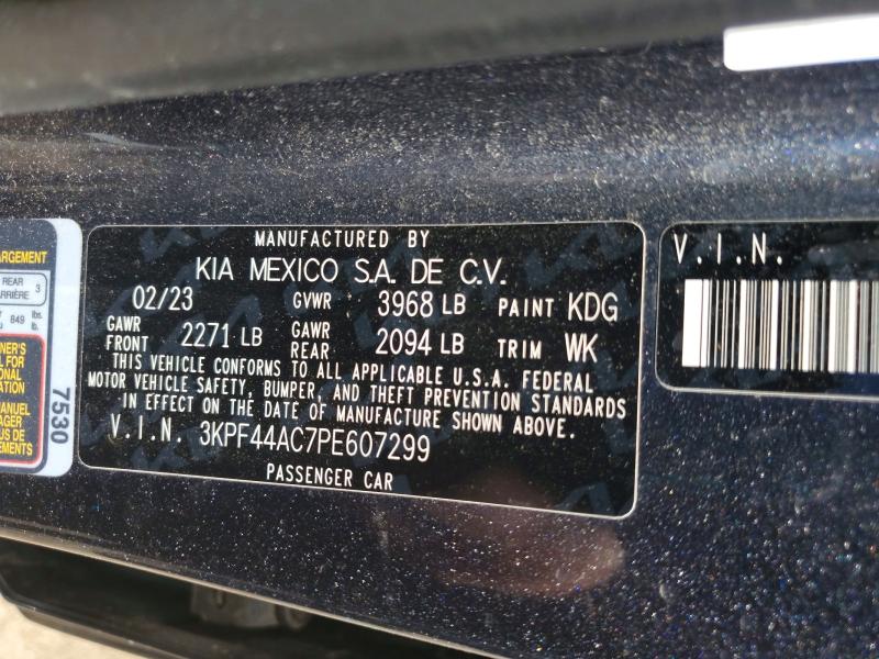 2023 Kia Forte მანქანა იყიდება აუქციონზე, vin: 3KPF44AC7PE607299, აუქციონის ნომერი: 52738996