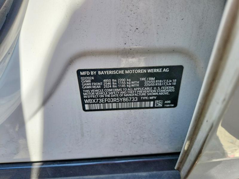 Aukcja sprzedaży 2024 Bmw X1, vin: WBX73EF03R5Y86733, numer aukcji: 53693936
