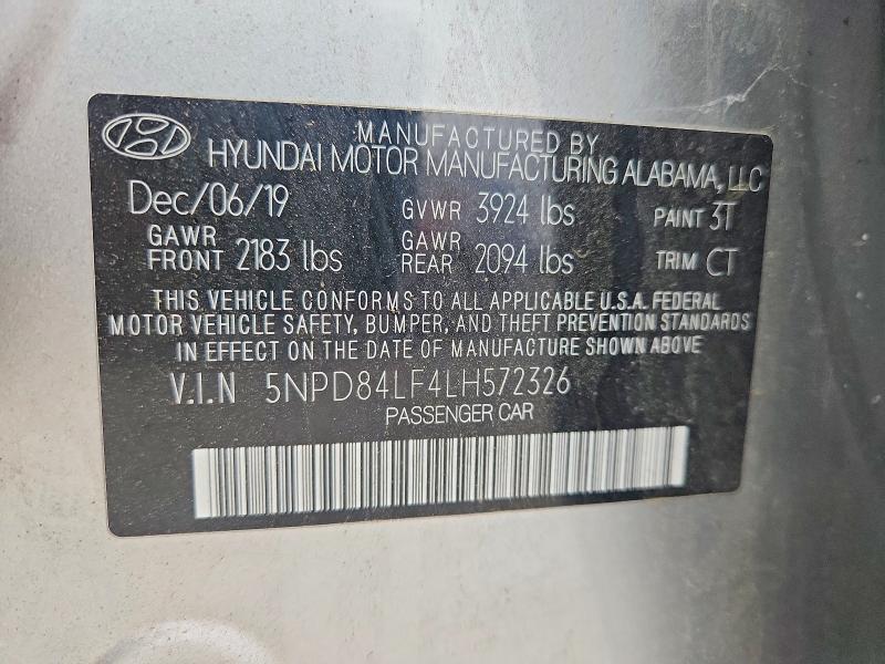 Aukcja sprzedaży 2020 Hyundai Elantra, vin: 5NPD84LF4LH572326, numer aukcji: 53040786