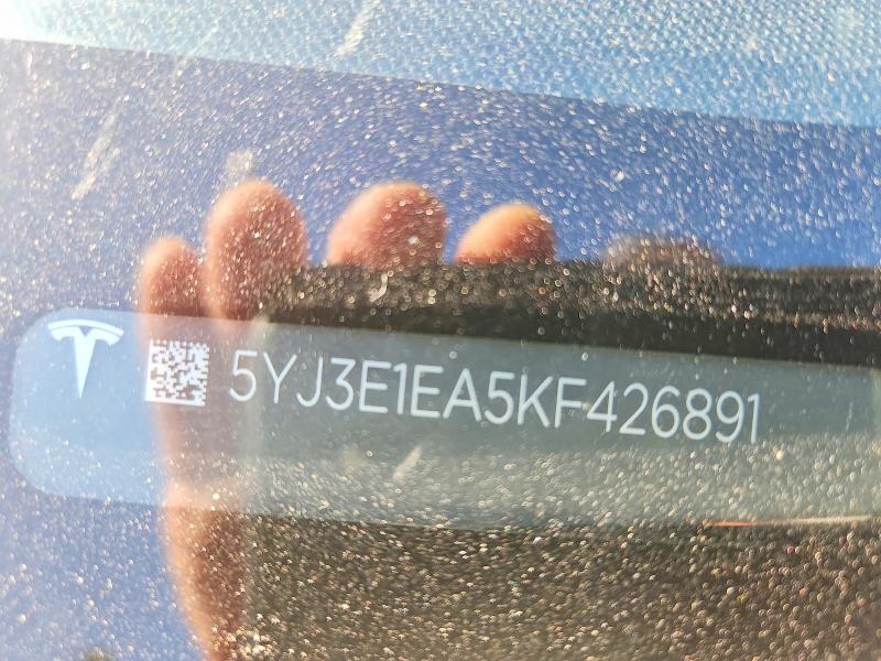 52099726 :رقم المزاد ، 5YJ3E1EA5KF426891 vin ، 2019 Tesla Model 3 مزاد بيع