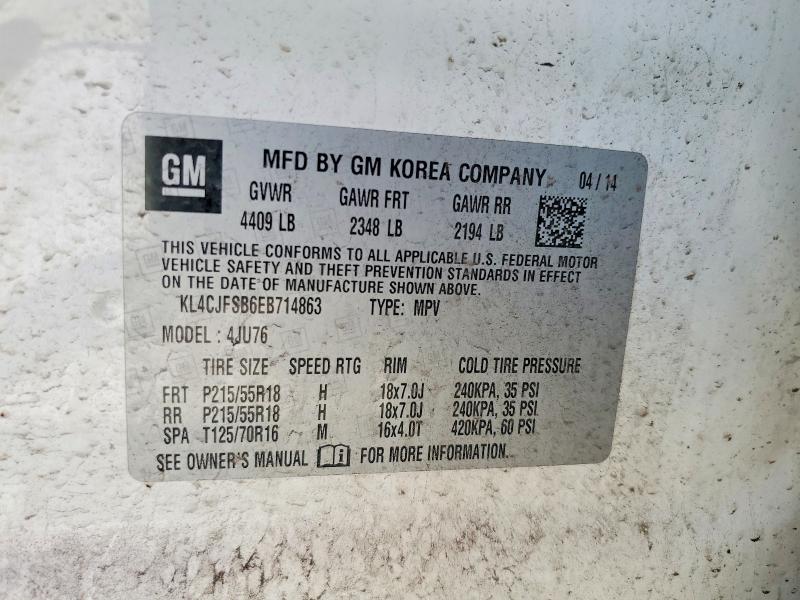 Продажа на аукционе авто 2014 Buick Encore, vin: KL4CJFSB6EB714863, номер лота: 55203586