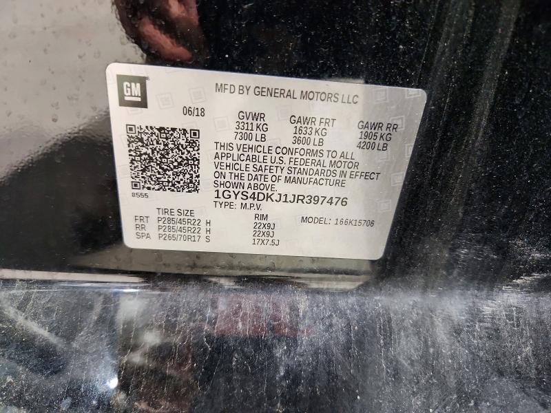 Aukcja sprzedaży 2018 Cadillac Escalade, vin: 1GYS4DKJ1JR397476, numer aukcji: 55554036